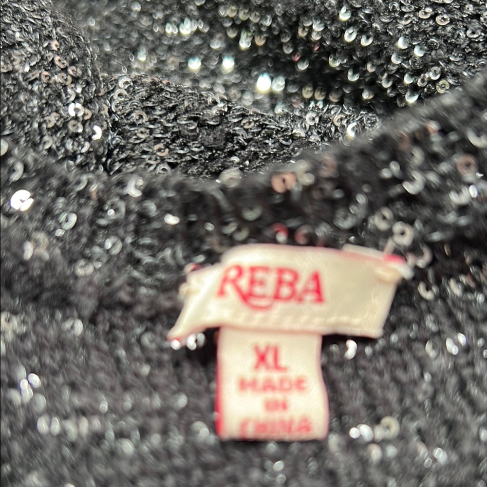 Reba Black and Silver 3/4 Sleeve Midi Sweater Dress - Picture 8 of 8